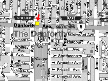 map of the Chester/Pape area on the Danforth